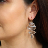 Crystal Oval Totem 18k Gold Earrings