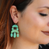 Mini Chandelier Green Turquoise Earrings