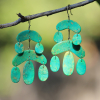 Mini Chandelier Green Turquoise Earrings