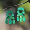 Mini Chandelier Green Turquoise Earrings