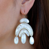 18k Gold Mother of Pearl Totem Earrings