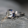 Platinum Diamond and Sapphire Vintage Ring