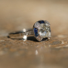 Platinum Diamond and Sapphire Vintage Ring