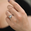 Platinum Diamond and Sapphire Vintage Ring