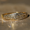 Gold Diamond Baguette Bangle Bracelet