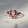 Antique Horse Shoe Ruby and Diamond Ring