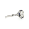 Platinum Diamond and Sapphire Vintage Ring