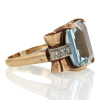 Vintage Aquamarine Retro Ring with Diamonds