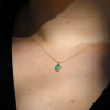 Teardrop Emerald 18k Gold Necklace