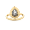 Dark Grey Teardrop Diamond with Halo Ring