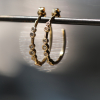 Seven Bezel Diamond 18k Gold Hoop Earrings