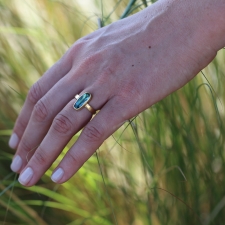 Blue Green Tourmaline 18k Ring Image