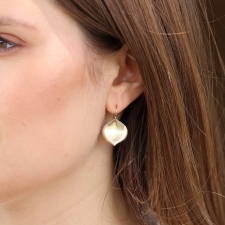 Medium Rose Petal 10k Gold Earrings