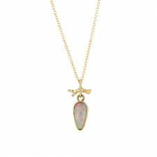 Australian White Opal Gold Necklace Image