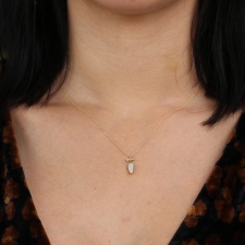 Australian White Opal Gold Necklace