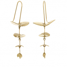 Small Gold Eucalyptus Earrings Image