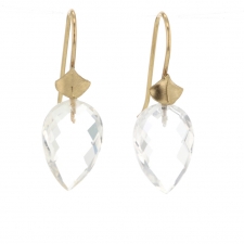 Large Rock Crystal Simple Bug Earrings Image