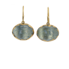 Aquamarine 18k Gold Egg Earrings Image