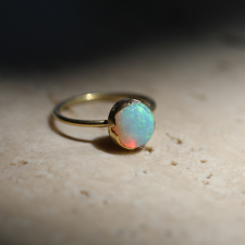18k Australian White Opal Ring