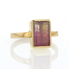 Pink Ombre Tourmaline Gold Ring Image