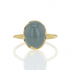 Aquamarine Egg Gold Stacker Ring Image