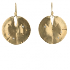 Large Gold Lilly Pad Earrings Image