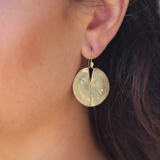 Large Gold Lilly Pad Earrings Image
