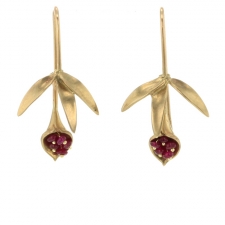 Small Wildflower Earrings with Rubies