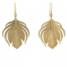 14k Gold Small Peacock Earrings Image