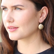 Small 10k Gold Dandelion with Pearl Earrings Image