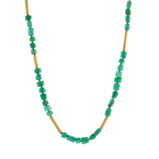 Beaded Emerald Reed 14k Gold Necklace Image