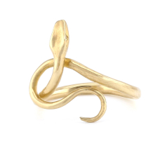 10k Gold Serpent Ring with Diamond Eyes Image