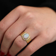 Lucky Opal Horseshoe Diamond Ring Image
