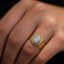 Lucky Opal Horseshoe Diamond Ring Image