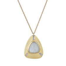 Bauhaus Aquamarine Diamond Engraved Necklace Image