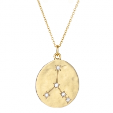 Cancer 14k Gold Diamond Constellation Astrology Necklace Image