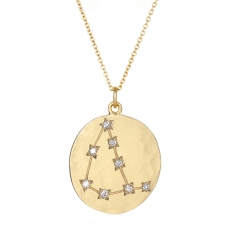 Capricorn 14k Gold Diamond Constellation Astrology Necklace Image