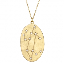 Leo 14k Gold Diamond Constellation Astrology Necklace Image