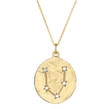 Pisces 14k Gold Diamond Constellation Astrology Necklace Image