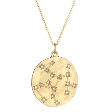 Sagittarius 14k Gold Diamond Constellation Astrology Necklace Image