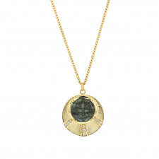 Labradorite Compass Gold Necklace Image