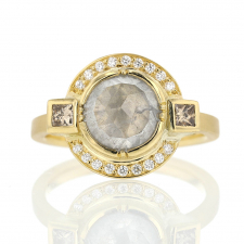 Galaxy Rose Cut Diamond Gold Ring Image