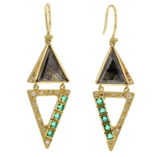 Nefertiti Diamond Emerald Earrings
