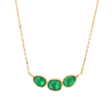 Triple Orbit Emerald Gold Necklace Image