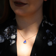 Opal Ellipse Halo Necklace Image