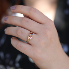 Pink Tourmaline Harmony Teardrop Ring Image