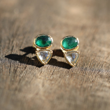 Orbit Emerald Diamond Pyramid Earrings Image