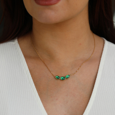 Triple Orbit Emerald Gold Necklace Image