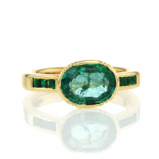 Emerald Orbit 18k Gold Band Ring Image