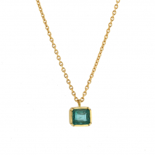 Small Emerald 18k Gold Necklace Image